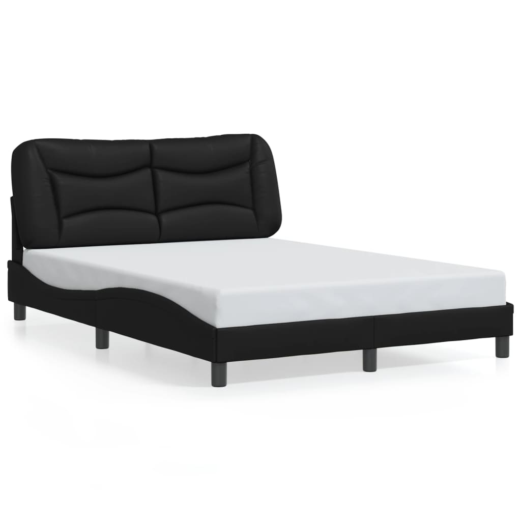 Cadre de lit sans matelas noir 140x200 cm similicuir