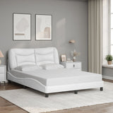 Cadre de lit sans matelas blanc 140x200 cm similicuir