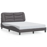 Cadre de lit sans matelas gris 140x200 cm similicuir