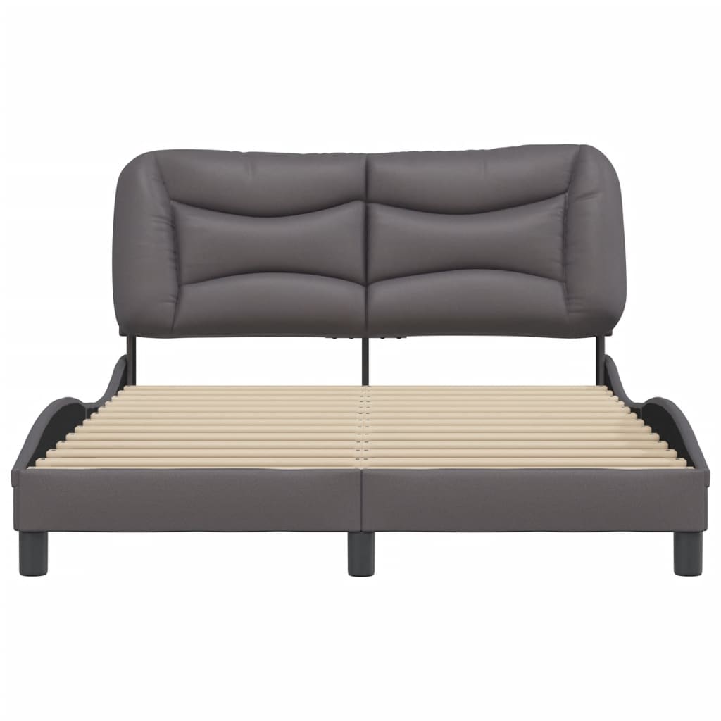 Cadre de lit sans matelas gris 140x200 cm similicuir