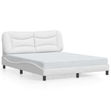 Cadre de lit sans matelas blanc 160x200 cm similicuir