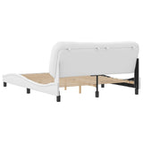 Cadre de lit sans matelas blanc 160x200 cm similicuir