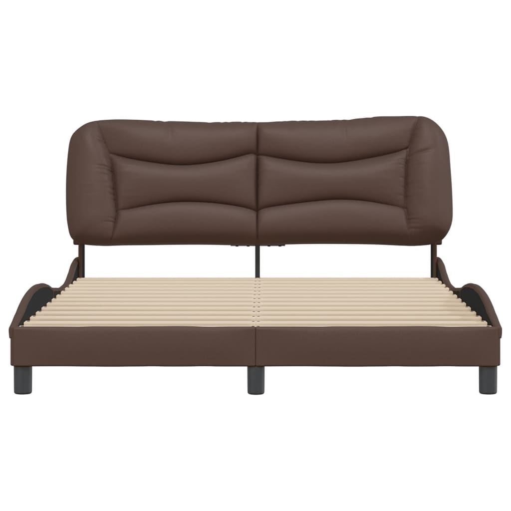 Cadre de lit sans matelas marron 160x200 cm similicuir