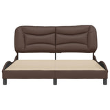 Cadre de lit sans matelas marron 160x200 cm similicuir