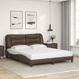 Cadre de lit sans matelas marron 160x200 cm similicuir