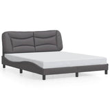 Cadre de lit sans matelas gris 160x200 cm similicuir