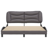 Cadre de lit sans matelas gris 160x200 cm similicuir