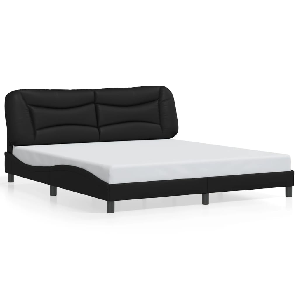 Cadre de lit sans matelas noir 180x200 cm similicuir