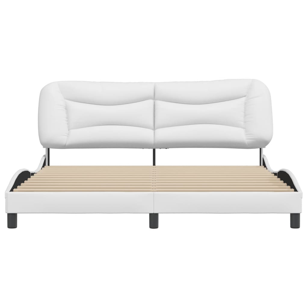 Cadre de lit sans matelas blanc 180x200 cm similicuir