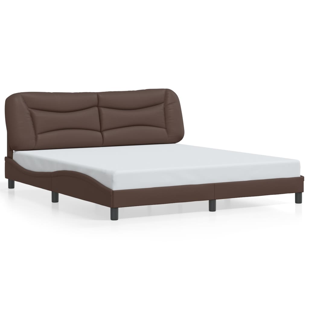 Cadre de lit sans matelas marron 180x200 cm similicuir