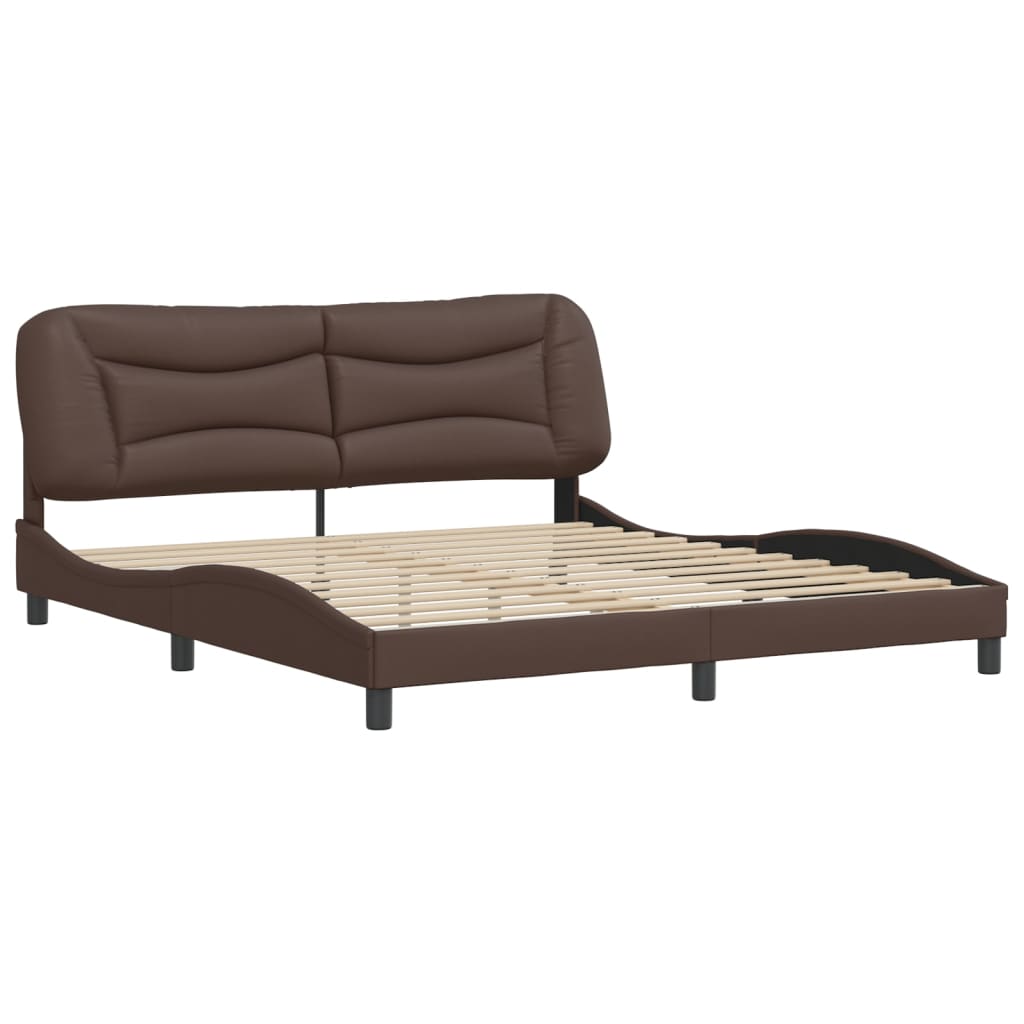 Cadre de lit sans matelas marron 180x200 cm similicuir