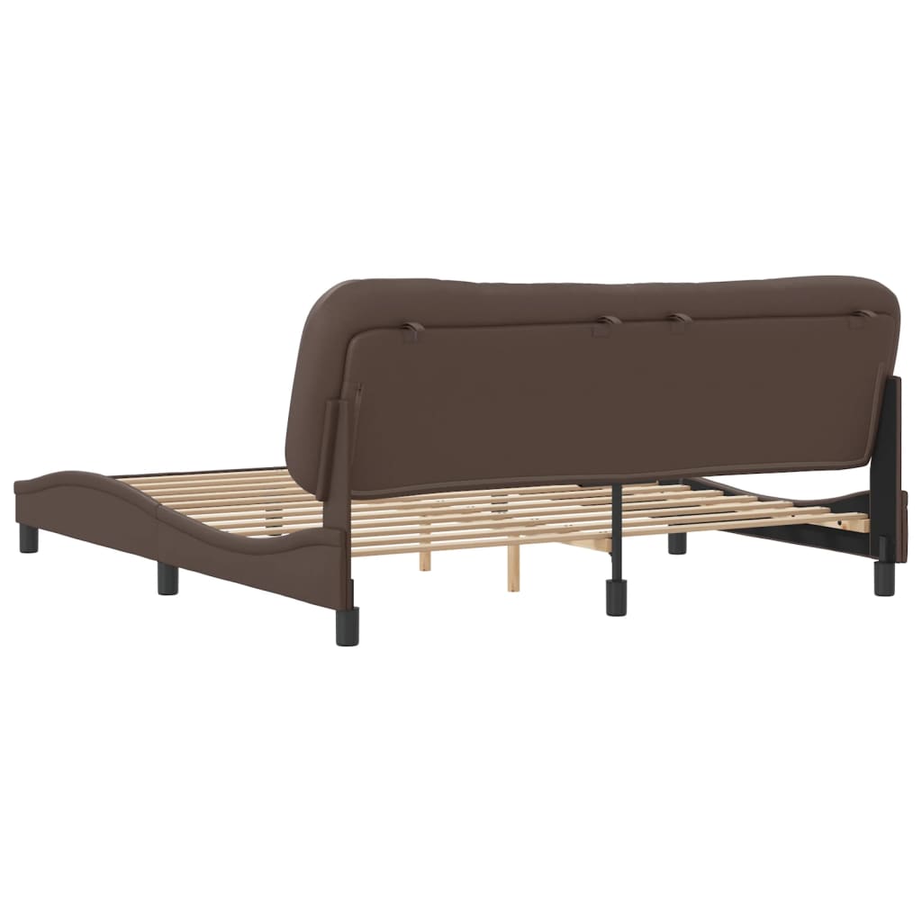 Cadre de lit sans matelas marron 180x200 cm similicuir