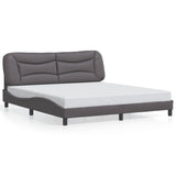 Cadre de lit sans matelas gris 180x200 cm similicuir