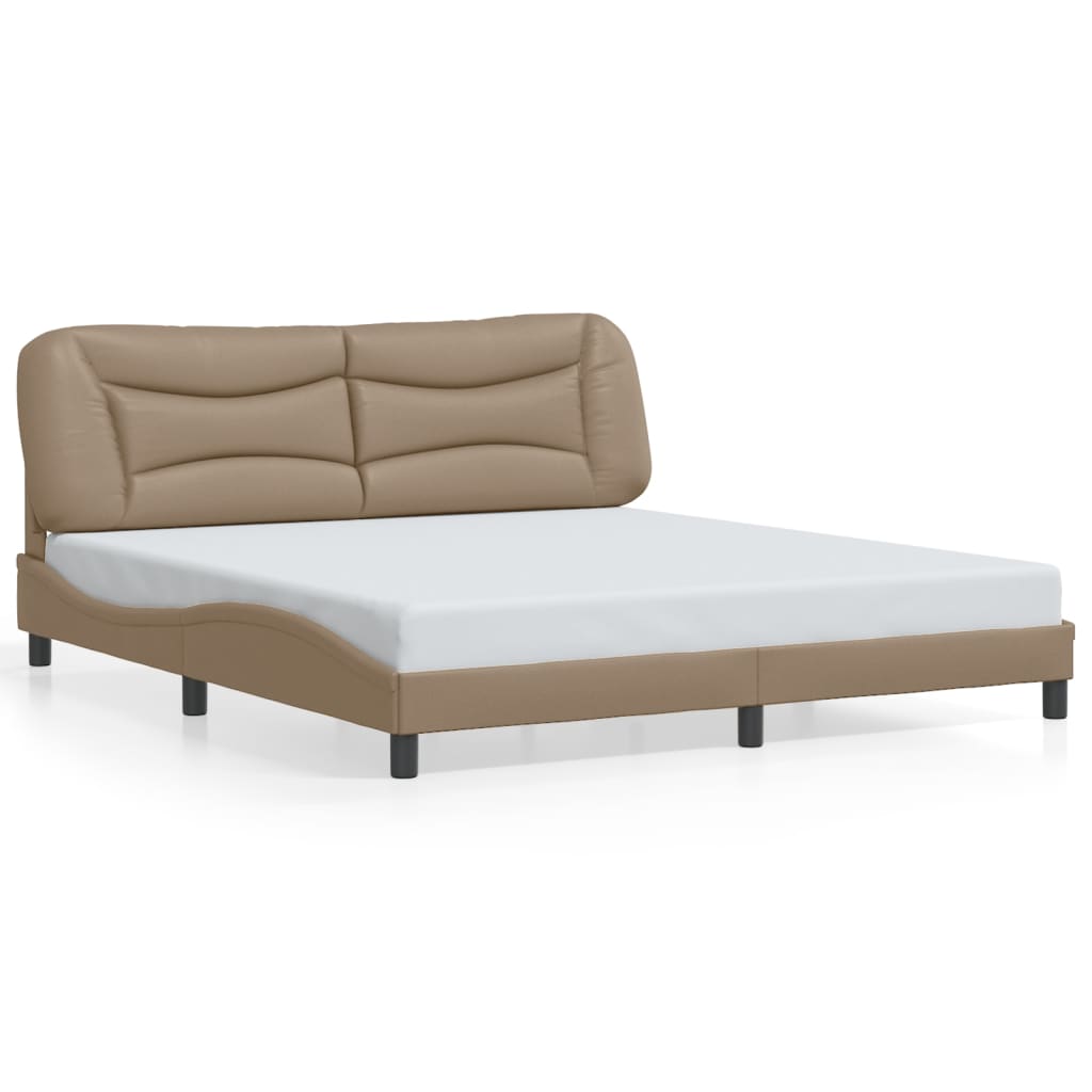 Cadre de lit sans matelas cappuccino 180x200 cm similicuir