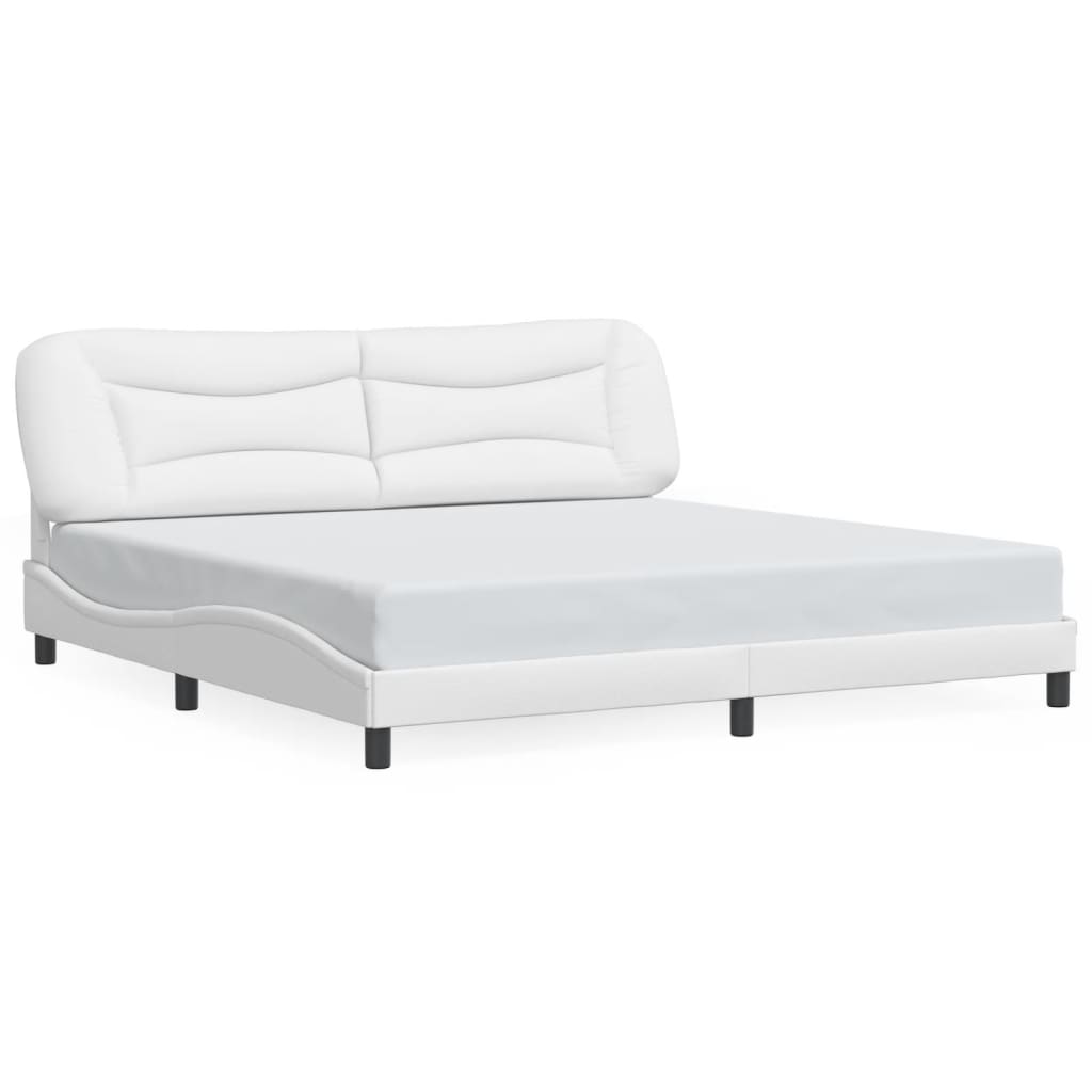 Cadre de lit sans matelas blanc 200x200 cm similicuir