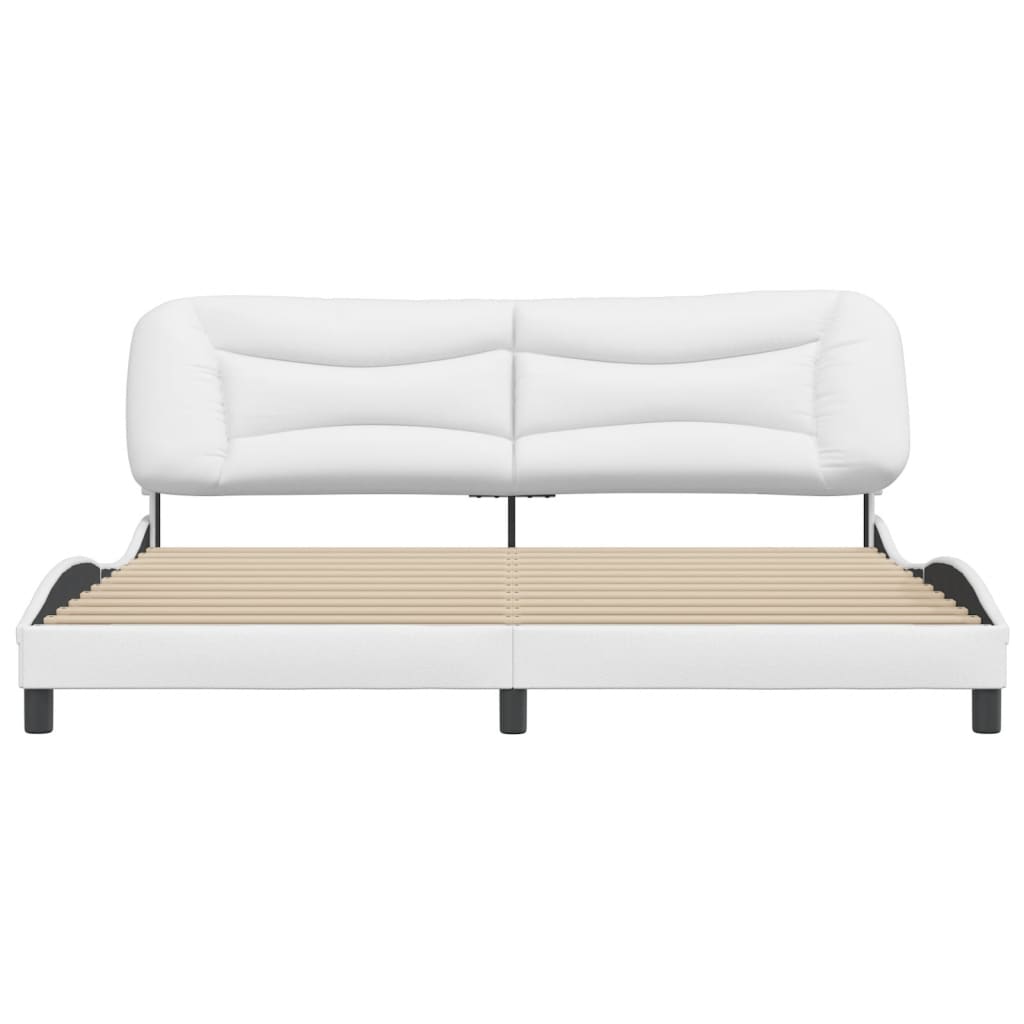 Cadre de lit sans matelas blanc 200x200 cm similicuir