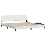 Cadre de lit sans matelas blanc 200x200 cm similicuir