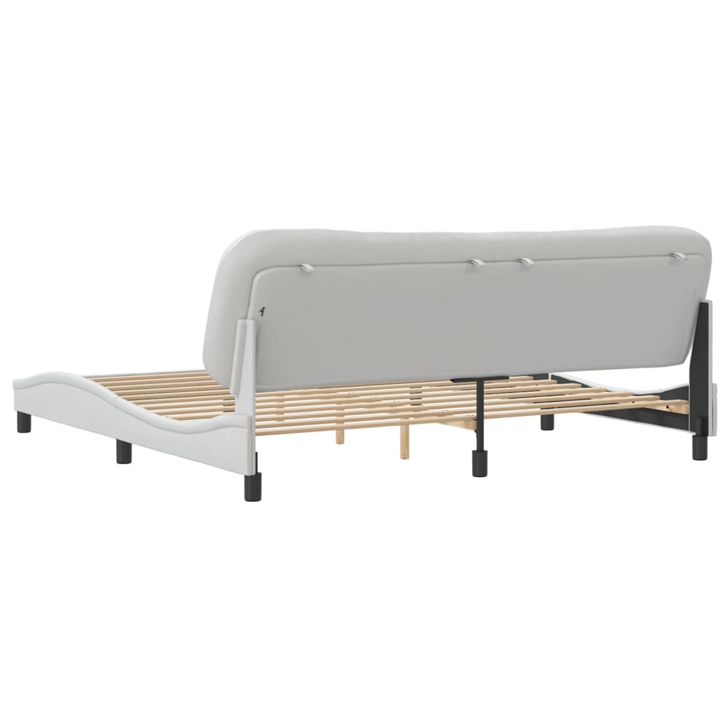 Cadre de lit sans matelas blanc 200x200 cm similicuir