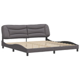 Cadre de lit sans matelas gris 200x200 cm similicuir