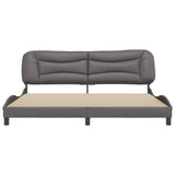 Cadre de lit sans matelas gris 200x200 cm similicuir