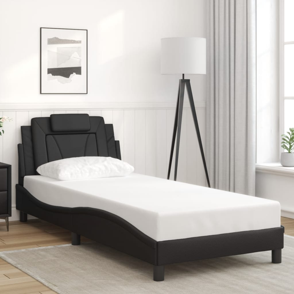 Cadre de lit sans matelas noir 80x200 cm similicuir