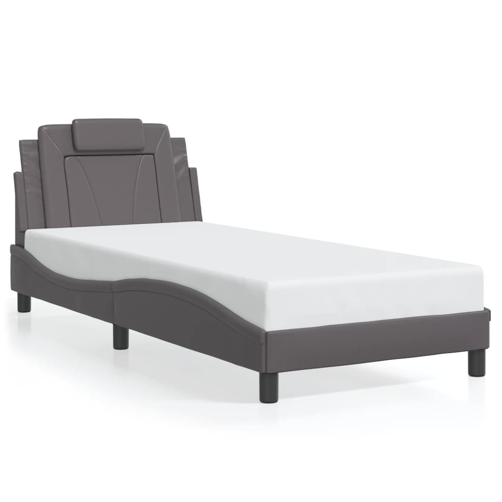 Cadre de lit sans matelas gris 80x200 cm similicuir