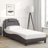 Cadre de lit sans matelas gris 80x200 cm similicuir