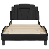 Cadre de lit sans matelas noir 90x190 cm similicuir