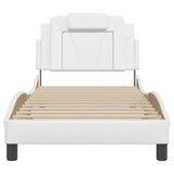 Cadre de lit sans matelas blanc 90x190 cm similicuir