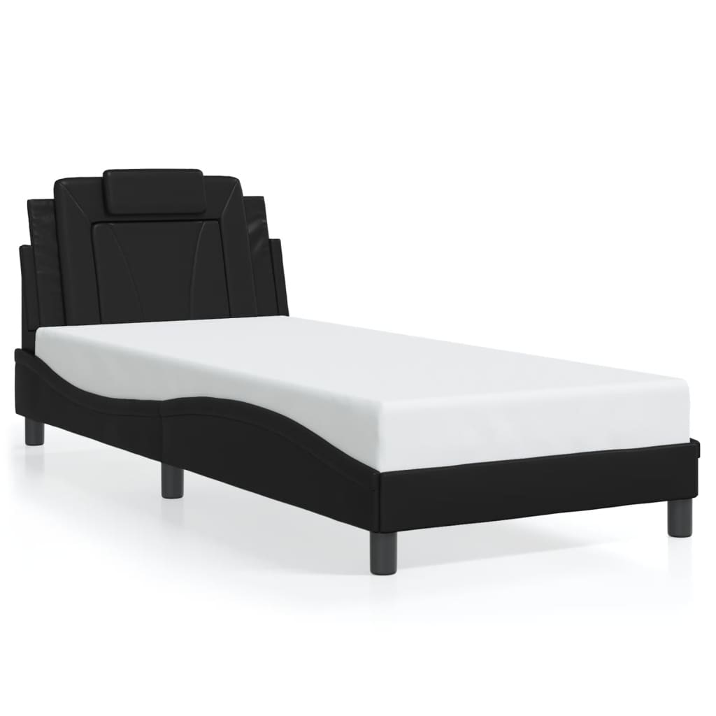 Cadre de lit sans matelas noir 90x200 cm similicuir