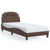 Cadre de lit sans matelas marron 90x200 cm similicuir