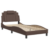 Cadre de lit sans matelas marron 90x200 cm similicuir