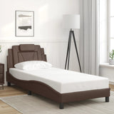 Cadre de lit sans matelas marron 90x200 cm similicuir