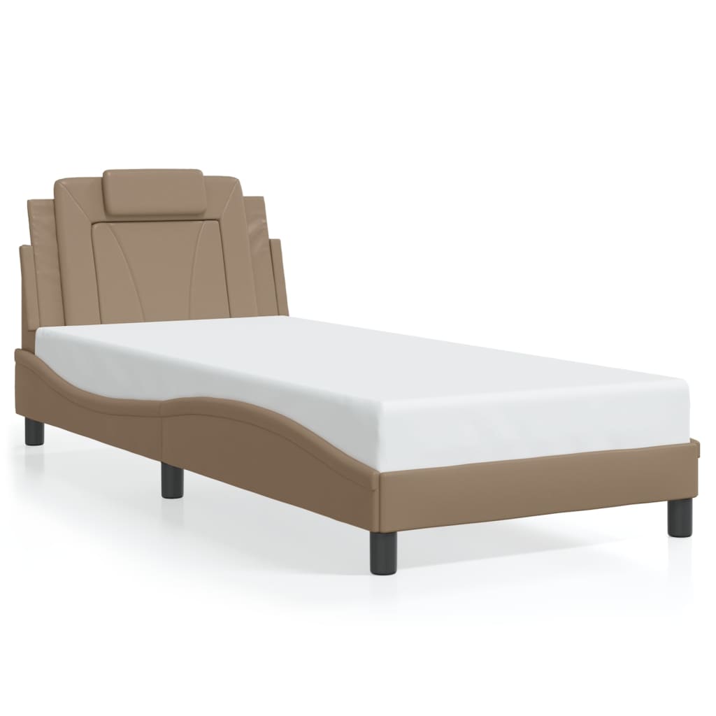 Cadre de lit sans matelas cappuccino 90x200 cm similicuir