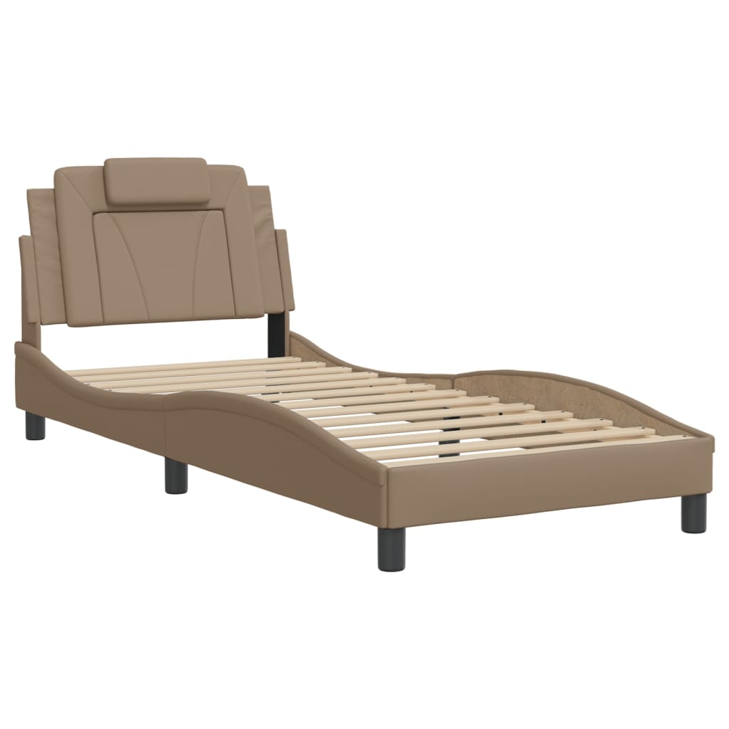 Cadre de lit sans matelas cappuccino 90x200 cm similicuir