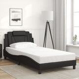 Cadre de lit sans matelas noir 100x200 cm similicuir