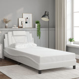 Cadre de lit sans matelas blanc 100x200 cm similicuir