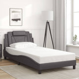 Cadre de lit sans matelas gris 100x200 cm similicuir