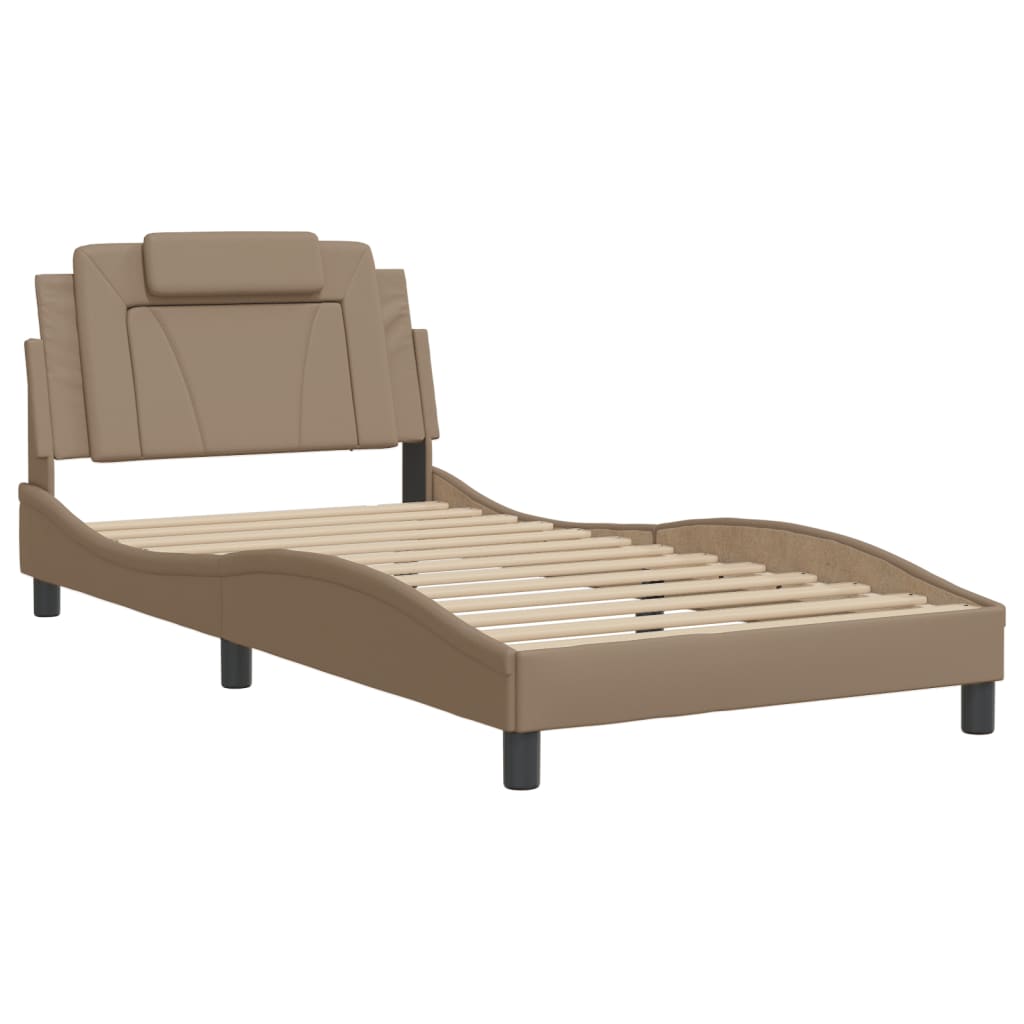 Cadre de lit sans matelas cappuccino 100x200 cm similicuir