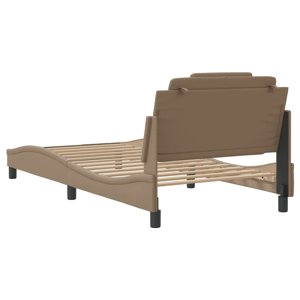 Cadre de lit sans matelas cappuccino 100x200 cm similicuir