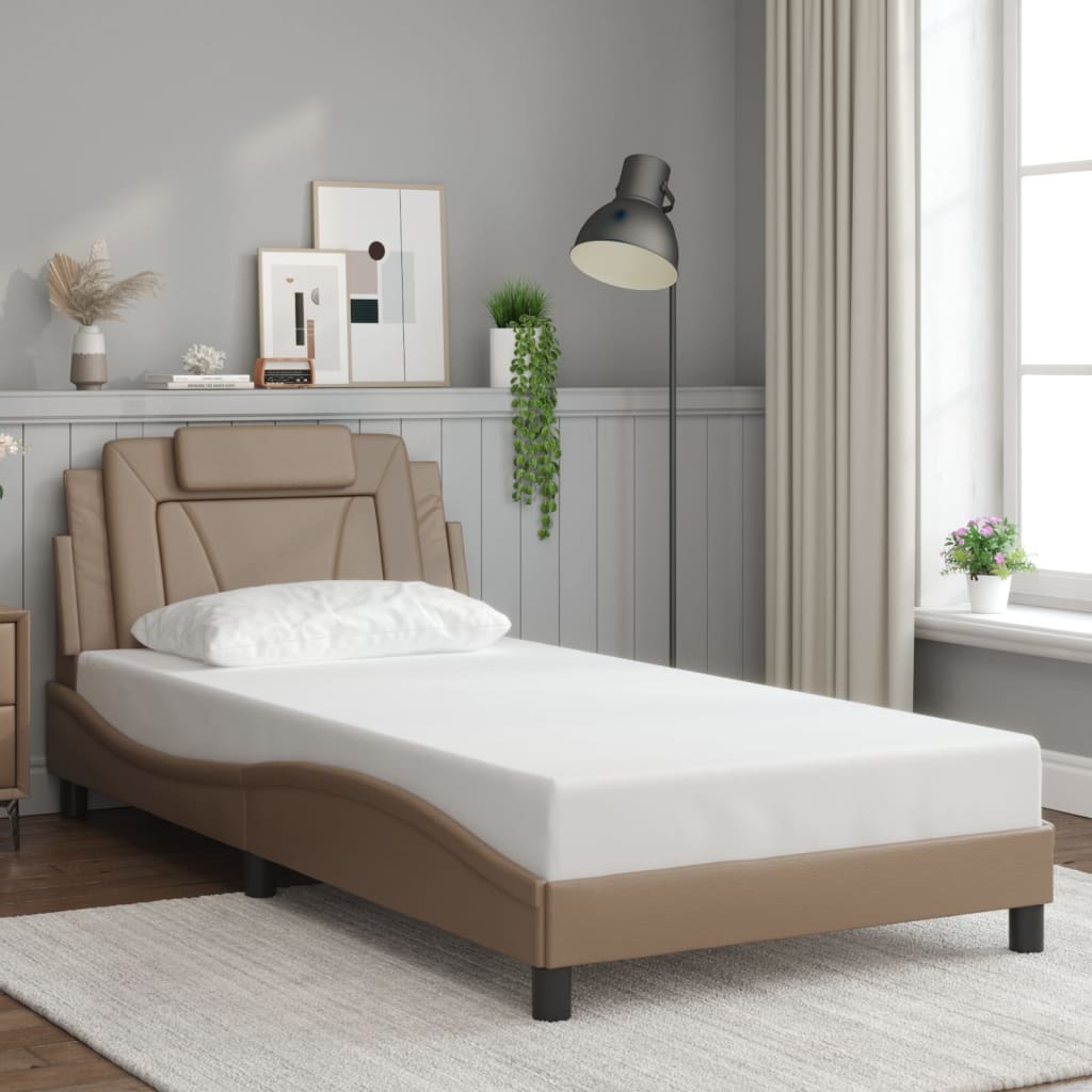 Cadre de lit sans matelas cappuccino 100x200 cm similicuir