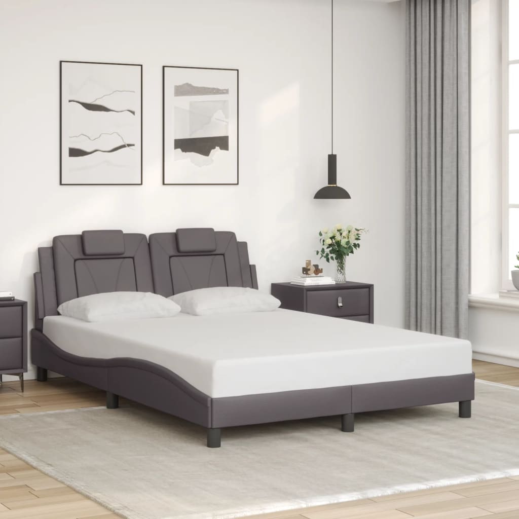 Cadre de lit sans matelas gris 120x200 cm similicuir