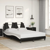 Cadre de lit sans matelas noir et blanc 120x200 cm similicuir