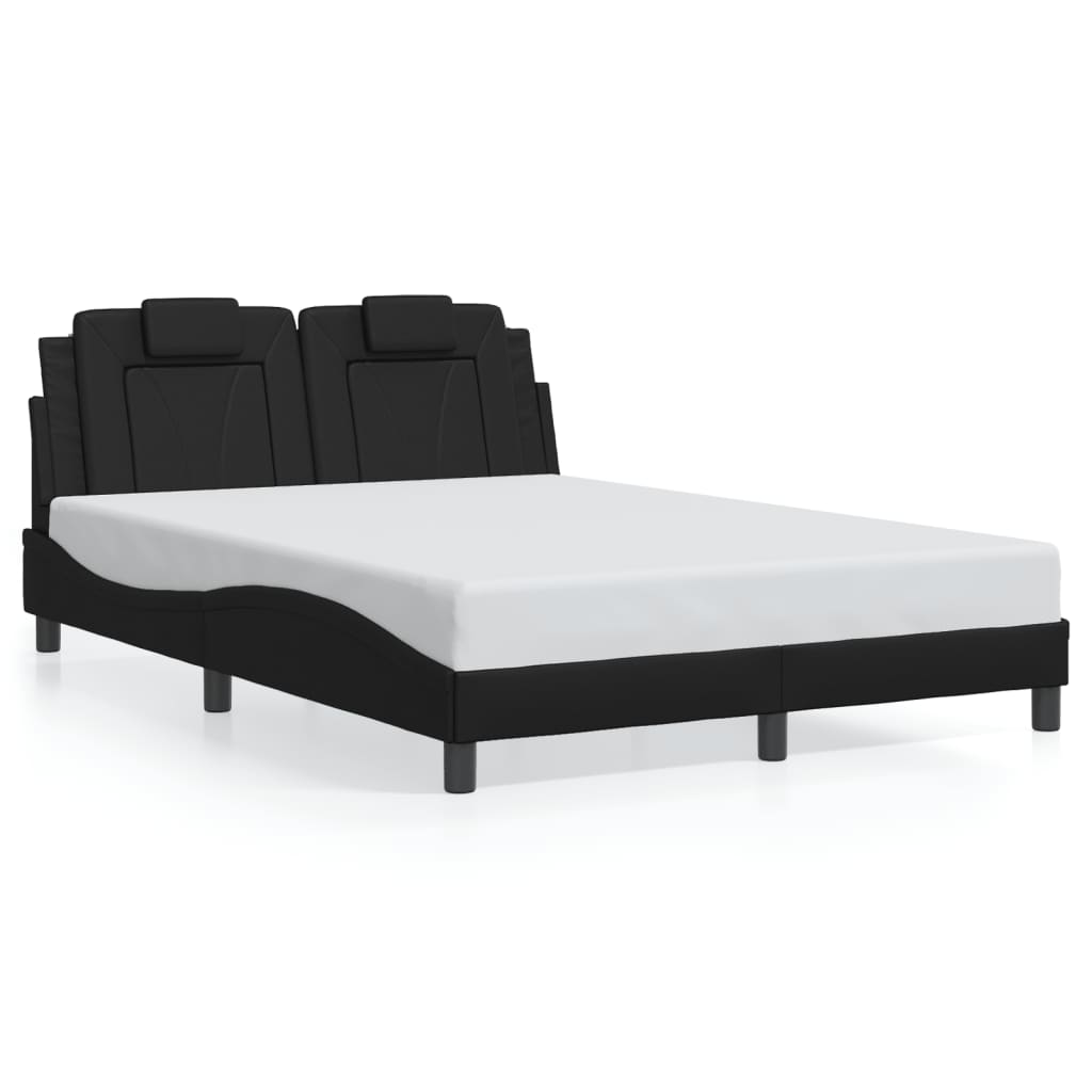 Cadre de lit sans matelas noir 140x190 cm similicuir