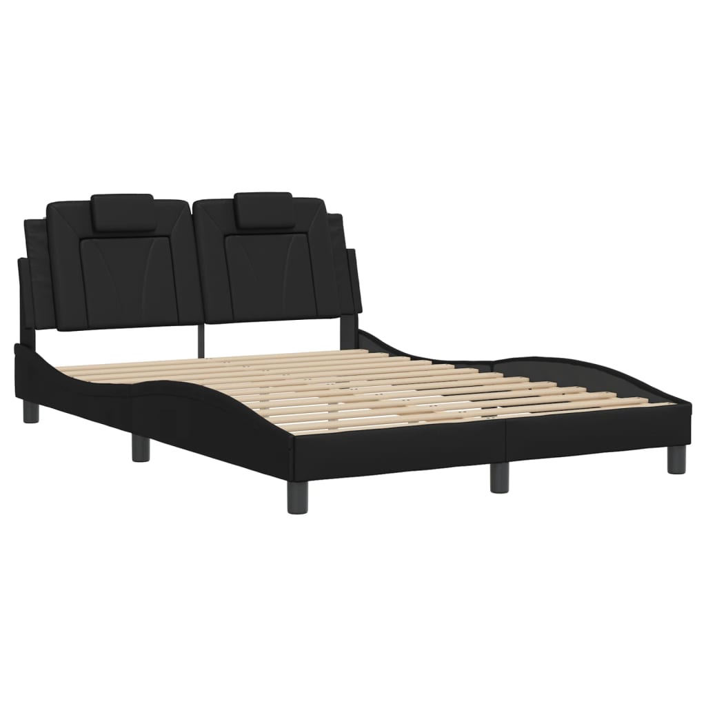 Cadre de lit sans matelas noir 140x190 cm similicuir