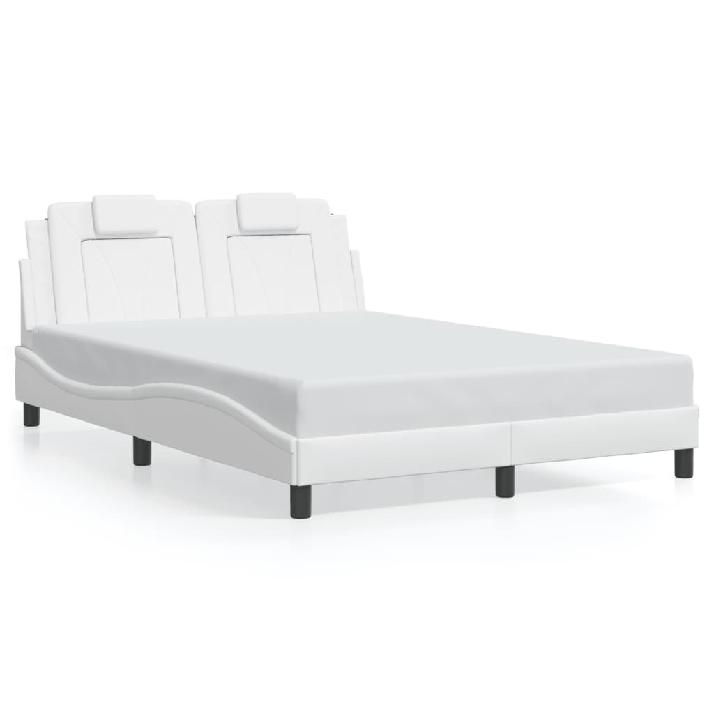 Cadre de lit sans matelas blanc 140x190 cm similicuir