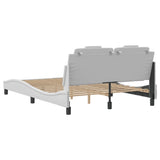 Cadre de lit sans matelas blanc 140x190 cm similicuir