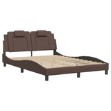 Cadre de lit sans matelas marron 140x190 cm similicuir