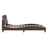 Cadre de lit sans matelas marron 140x190 cm similicuir