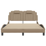 Cadre de lit sans matelas cappuccino 140x190 cm similicuir